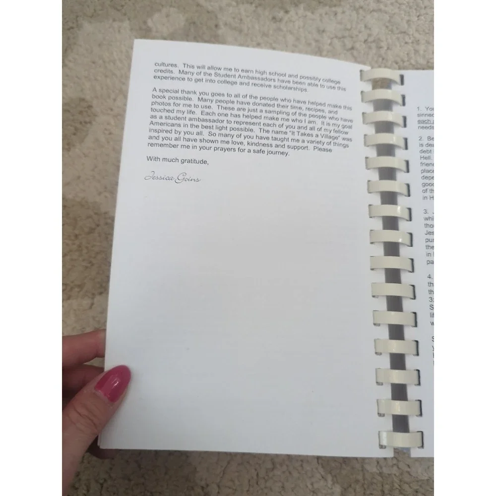 Collection Of Recipes Jessica Goins Lexington, NC Spiral Cookbook 2006‎